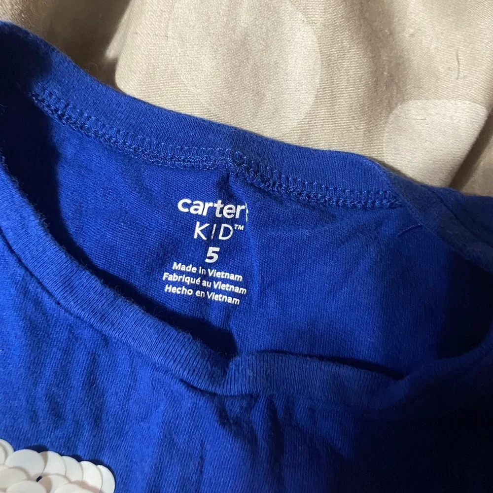 Carter's‎ Blue Tee with Sequin 'Be Kind' Design